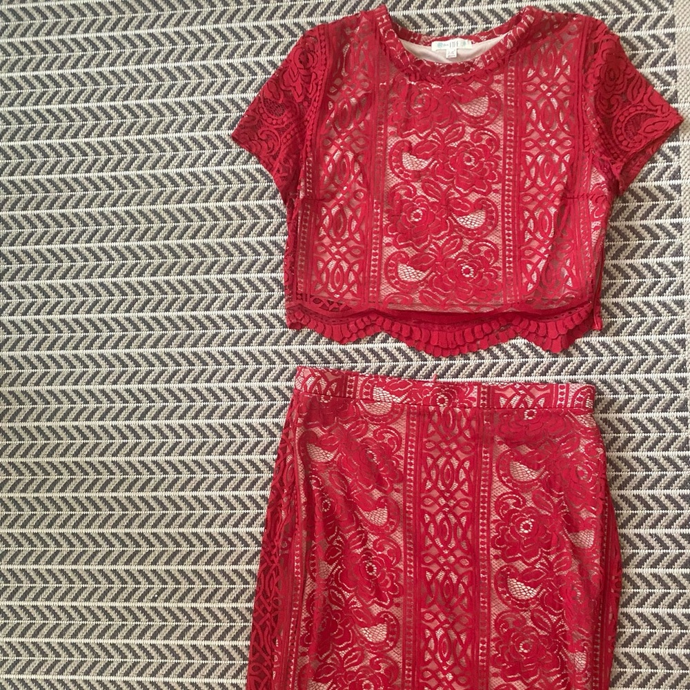 2 Piece Lace Dress Set